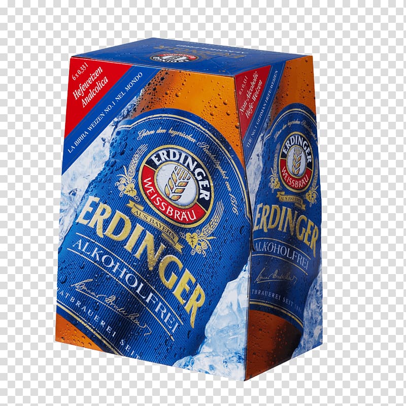 Wheat beer Erdinger Weissbier, 6 pack, 12 fl oz bottles Product, beer transparent background PNG clipart