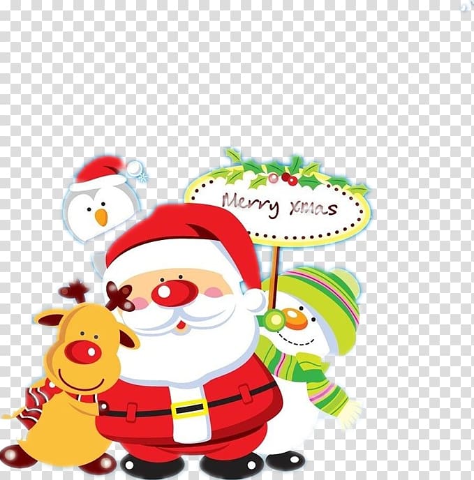 Christmas ornament Santa Claus Christmas tree , Cartoon Santa Claus transparent background PNG clipart