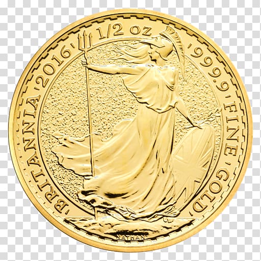 Royal Mint Britannia Gold coin Bullion coin, gold transparent background PNG clipart