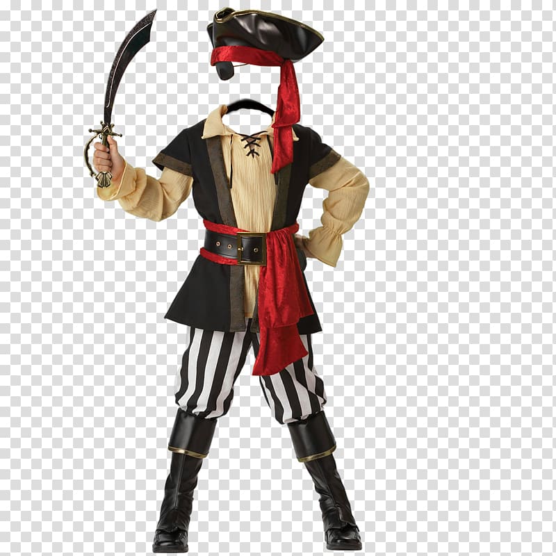 Halloween costume Piracy Boy Child, Handsome pirate transparent background PNG clipart