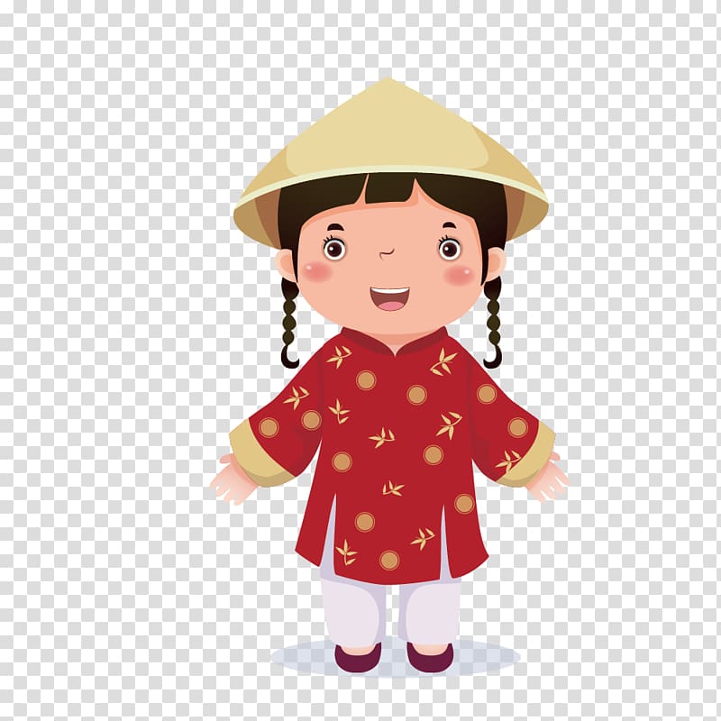 Child Illustration, Red dress little girl transparent background PNG ...