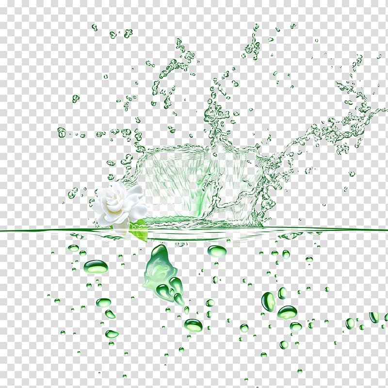 green splashing water illustration, Drop Water, Scattered green water drops transparent background PNG clipart