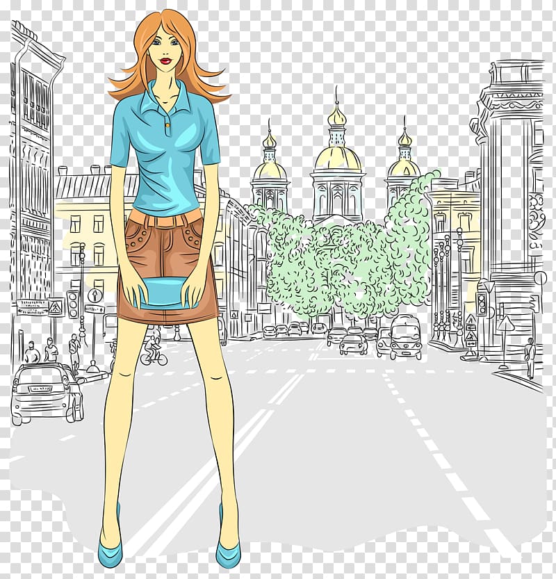 Fashion Illustration, Fashion woman transparent background PNG clipart