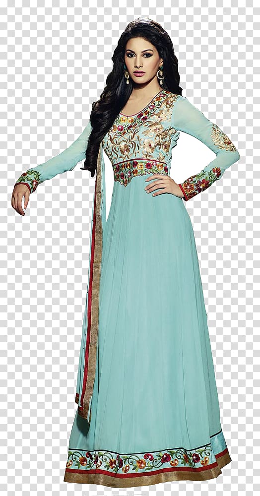 Dress Fashion design Formal wear Gown Turquoise, pakistani transparent background PNG clipart