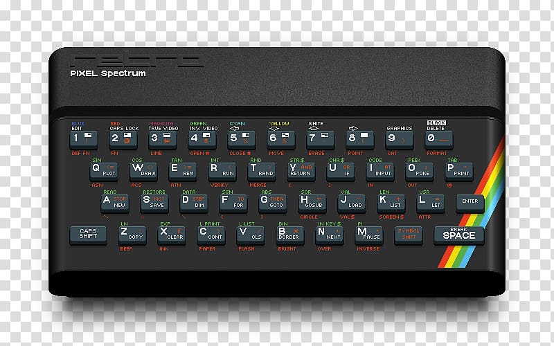 Computer keyboard ZX Spectrum Sinclair Research, spectrum transparent background PNG clipart