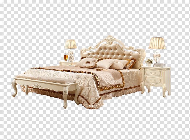 Bed frame Couch Living room, Continental Home Queen transparent background PNG clipart