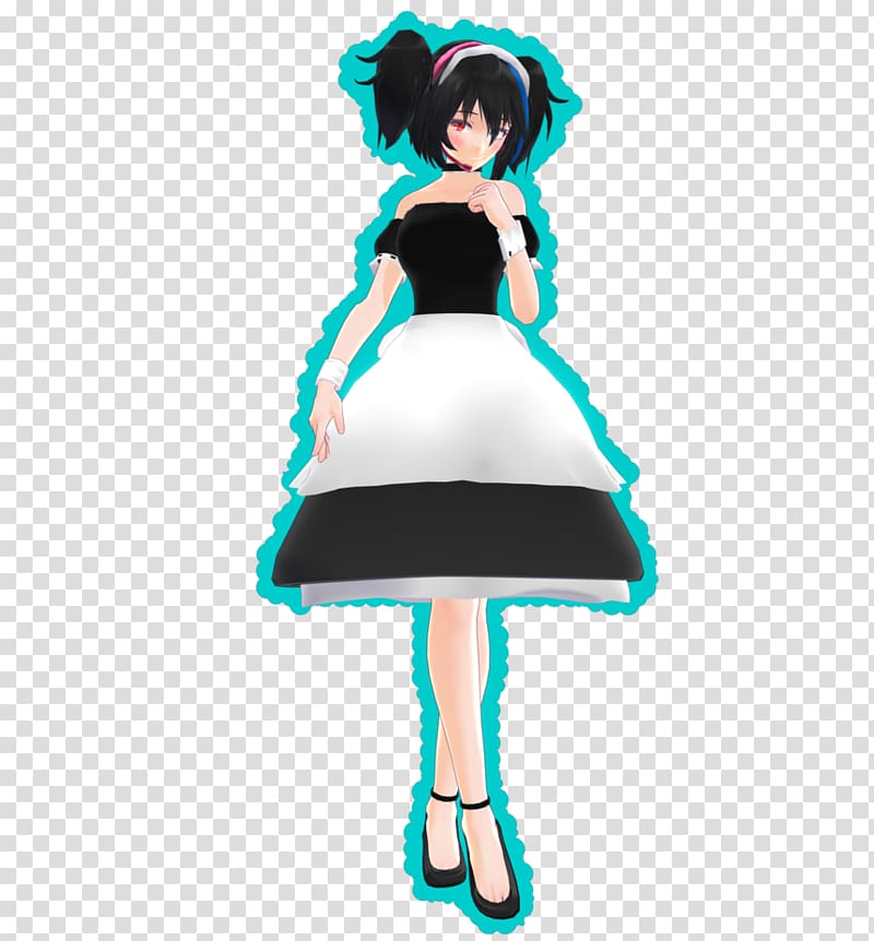 MikuMikuDance French maid Hatsune Miku Vocaloid, maid transparent background PNG clipart