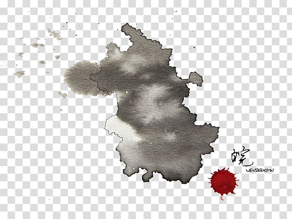 Gansu Beijing Warring States period Provinces of China Watercolor painting, Anhui Province ink map transparent background PNG clipart