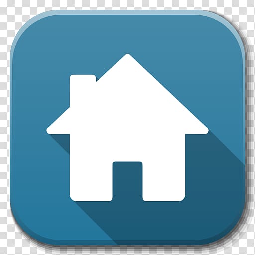 Home icon, blue angle symbol, Apps Home transparent background PNG clipart