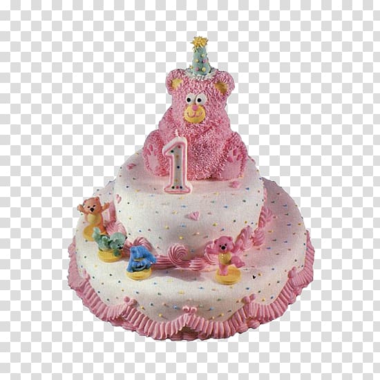 Cupcake Birthday cake Muffin Icing, Pink Bear Cake transparent background PNG clipart