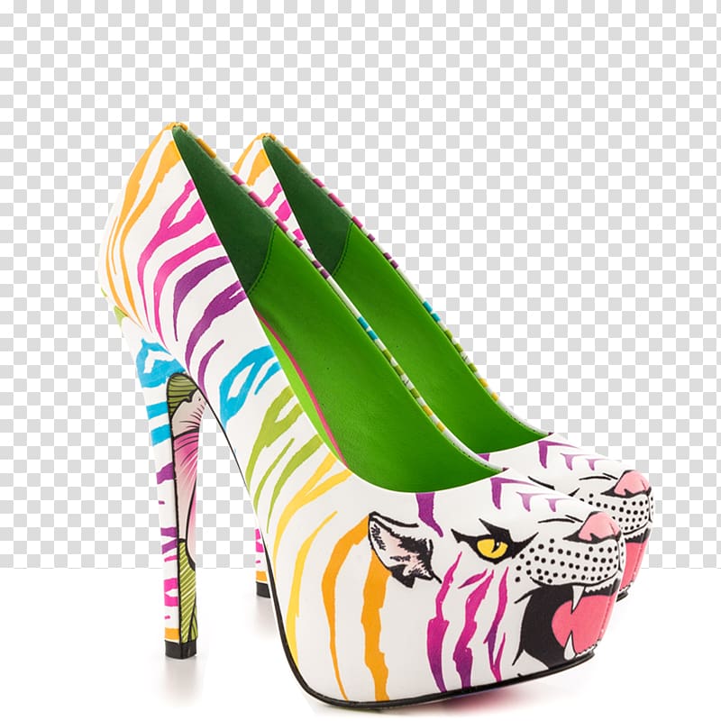 High-heeled shoe Sandal Sneakers Court shoe, ferocious tiger transparent background PNG clipart