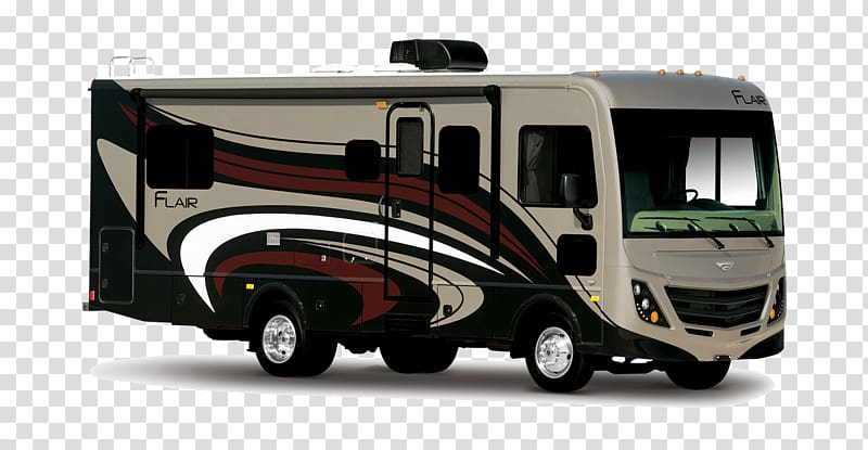 beige, black, white, and red Flar motorhome, Fleetwood Flair Motorhome transparent background PNG clipart