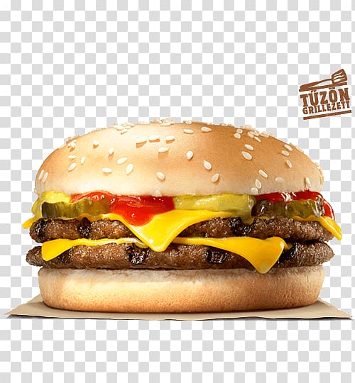 Cheeseburger Hamburger Whopper Chicken sandwich Doner kebab, burger king transparent background PNG clipart