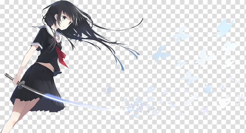 Woman Girl Sword, guilty crown transparent background PNG clipart