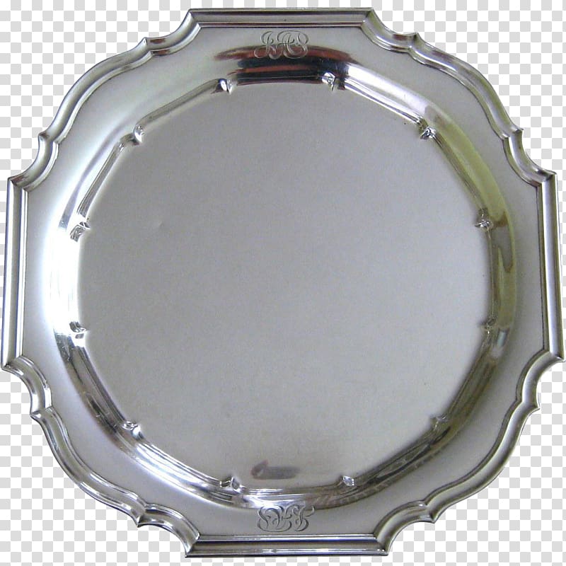 Sterling silver Platter Tray Antique, silver transparent background PNG clipart
