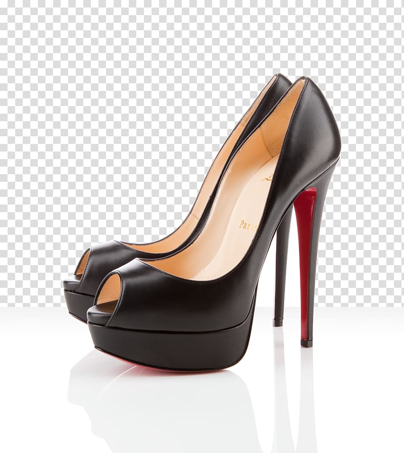 Peep-toe shoe Court shoe High-heeled footwear Patent leather, louboutin transparent background PNG clipart