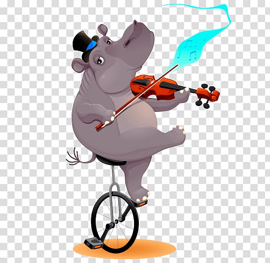 Hippopotamus Unicycle , Juggling transparent background PNG clipart