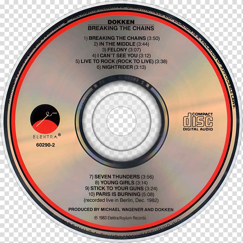 Compact disc Dokken Back for the Attack Breaking the Chains Television, breaking chain transparent background PNG clipart