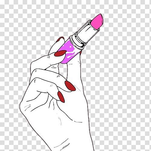 Lipstick Hand Nail, red lipstick transparent background PNG clipart