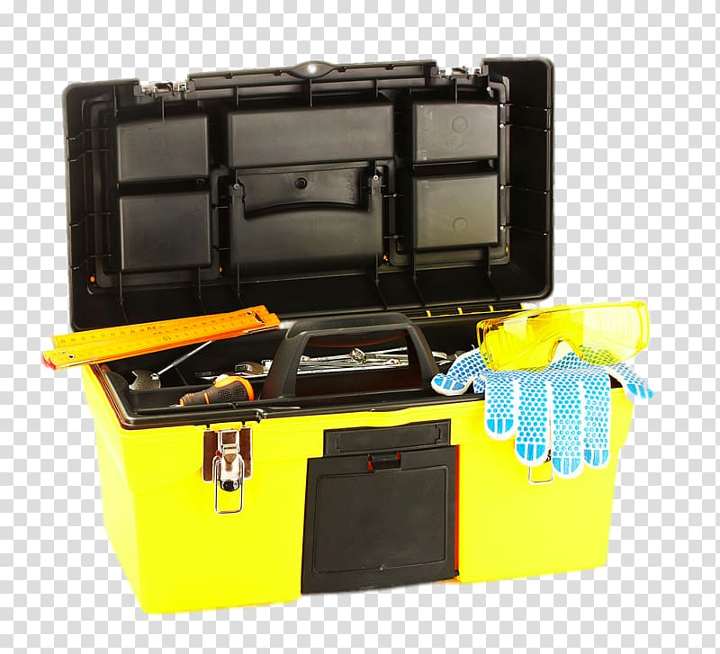 Knife Toolbox , Toolbox containing various tools transparent background PNG clipart