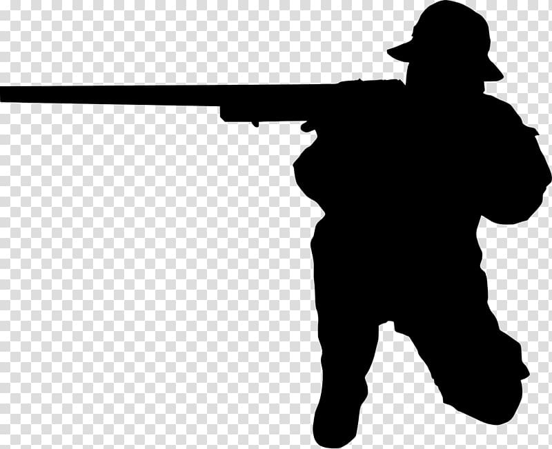 Silhouette Sniper Shooting , Silhouette transparent background PNG clipart