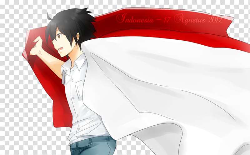 male anime character with red and white cape illustration, Proclamation of Indonesian Independence Independence Day August 17, Independence Day transparent background PNG clipart