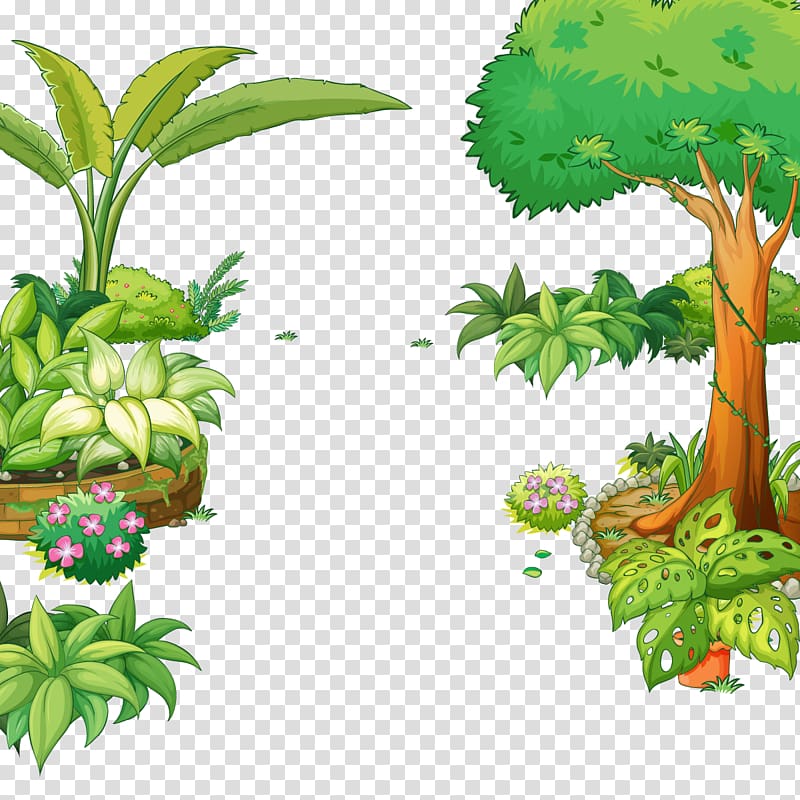 trees and plants illustration, Tree Gardening Illustration, Forest Park transparent background PNG clipart
