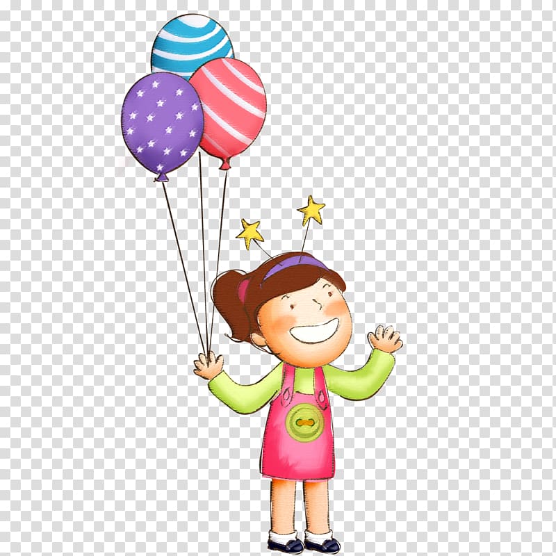 Balloon Drawing , Girls play balloons transparent background PNG clipart