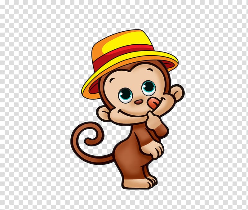 monkey wearing yellow cap illustration, Monkey Cartoon Wedding invitation, Naughty monkey transparent background PNG clipart