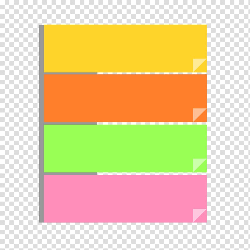 four yellow, orange, green, and pink chart illustration, Post-it note Paper Stationery , sticky notes transparent background PNG clipart