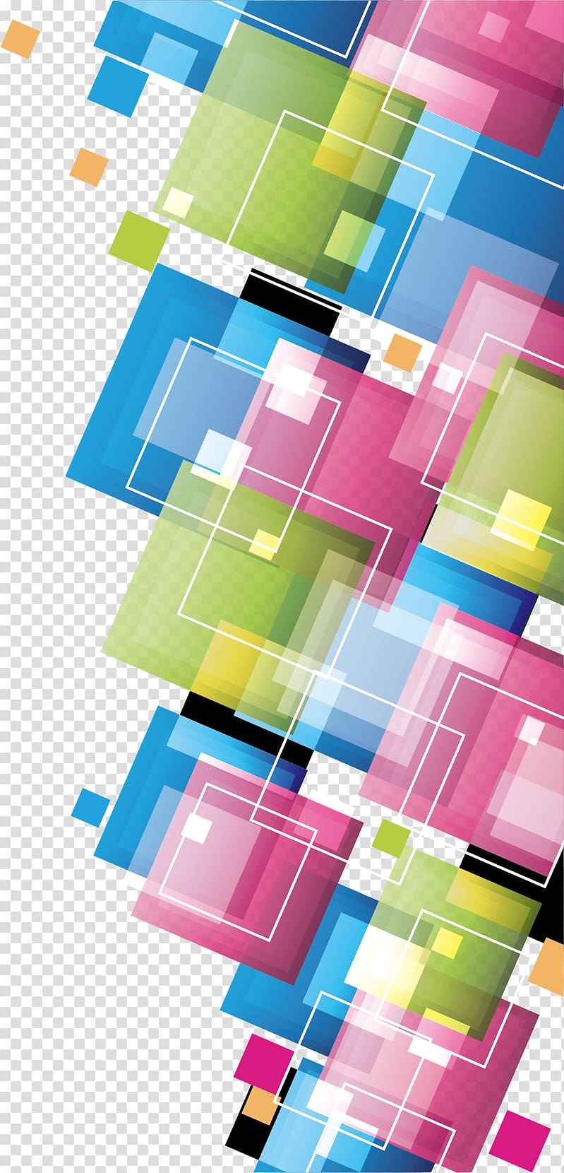 Colorful Squares Template , Creative Colorful squares, pink, green, and blue digital art transparent background PNG clipart