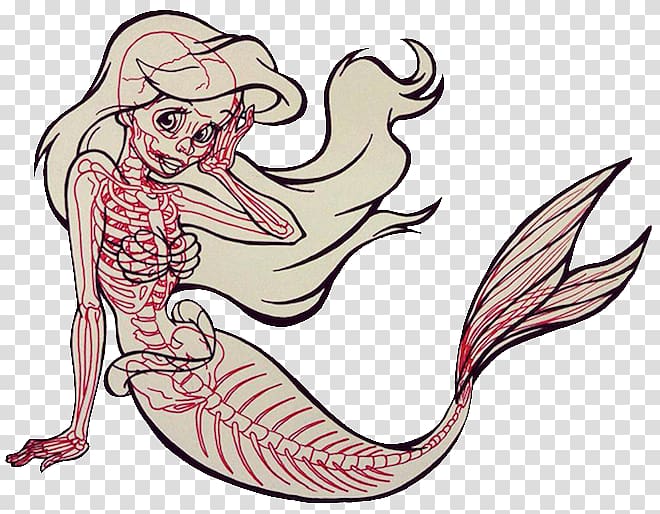 Cartoon Ariel Drawing Character, mermaid tail transparent background PNG clipart