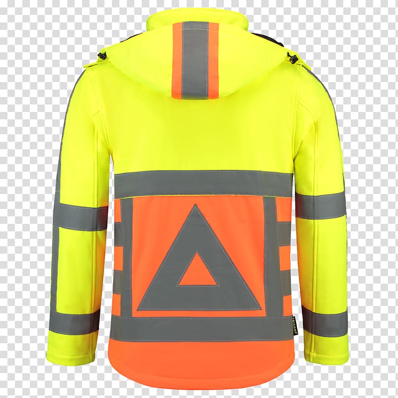 Hoodie Traffic guard T-shirt Jacket, soft yellow transparent background PNG clipart