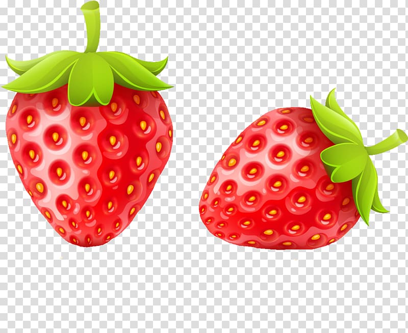 Strawberry Frutti di bosco Ripening illustration, Two Meng Meng cute strawberry transparent background PNG clipart
