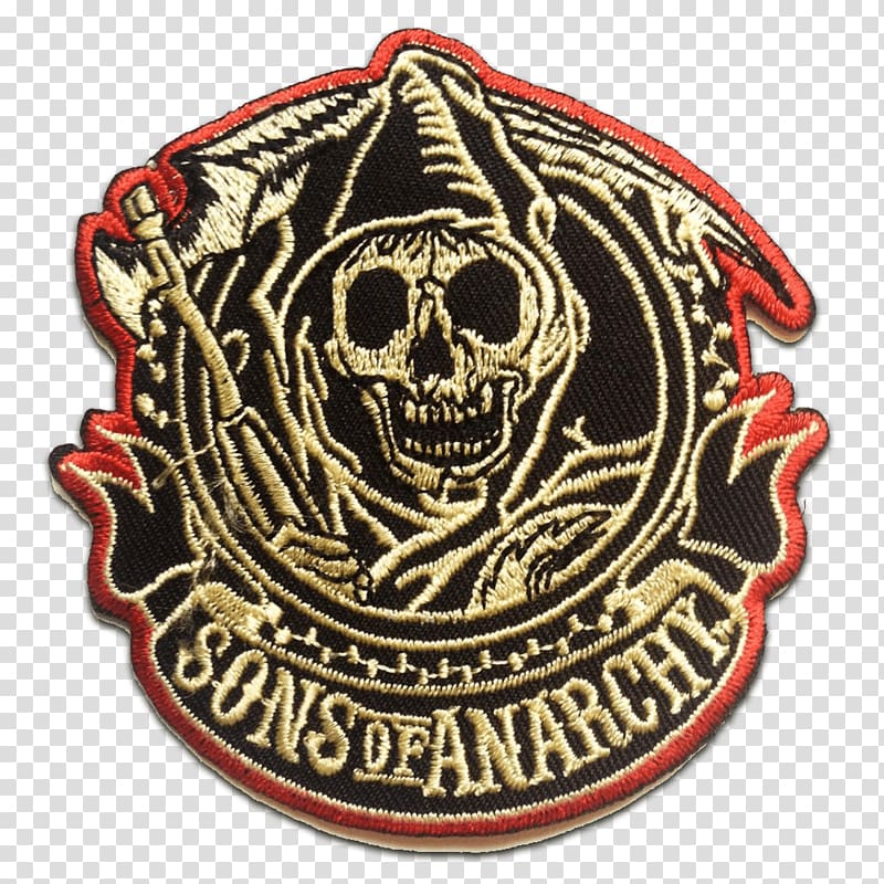 Motorcycle club Embroidered patch Biker Appliqué, Sons Of Anarchy transparent background PNG clipart
