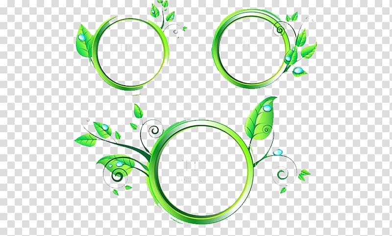Green Euclidean , Green leaves circular border transparent background PNG clipart