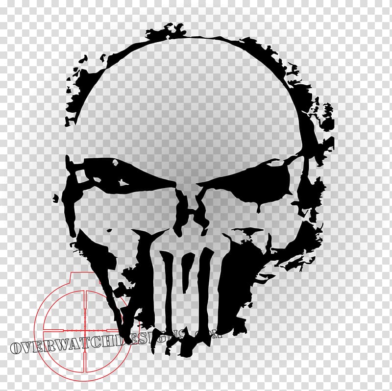Punisher Logo Stencil, skulls transparent background PNG clipart