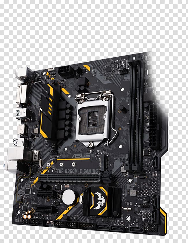 ASUS TUF H310M-Plus gaming Intel H310M LGA 1151 microATX motherboard DDR4 SDRAM PCI Express, stable transparent background PNG clipart