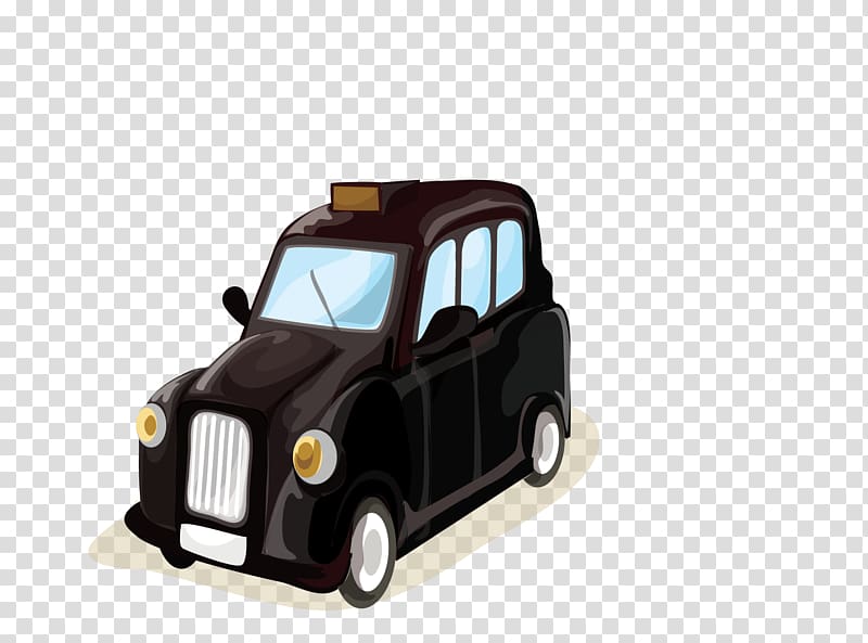 London Illustration, Cartoon European classic car transparent background PNG clipart