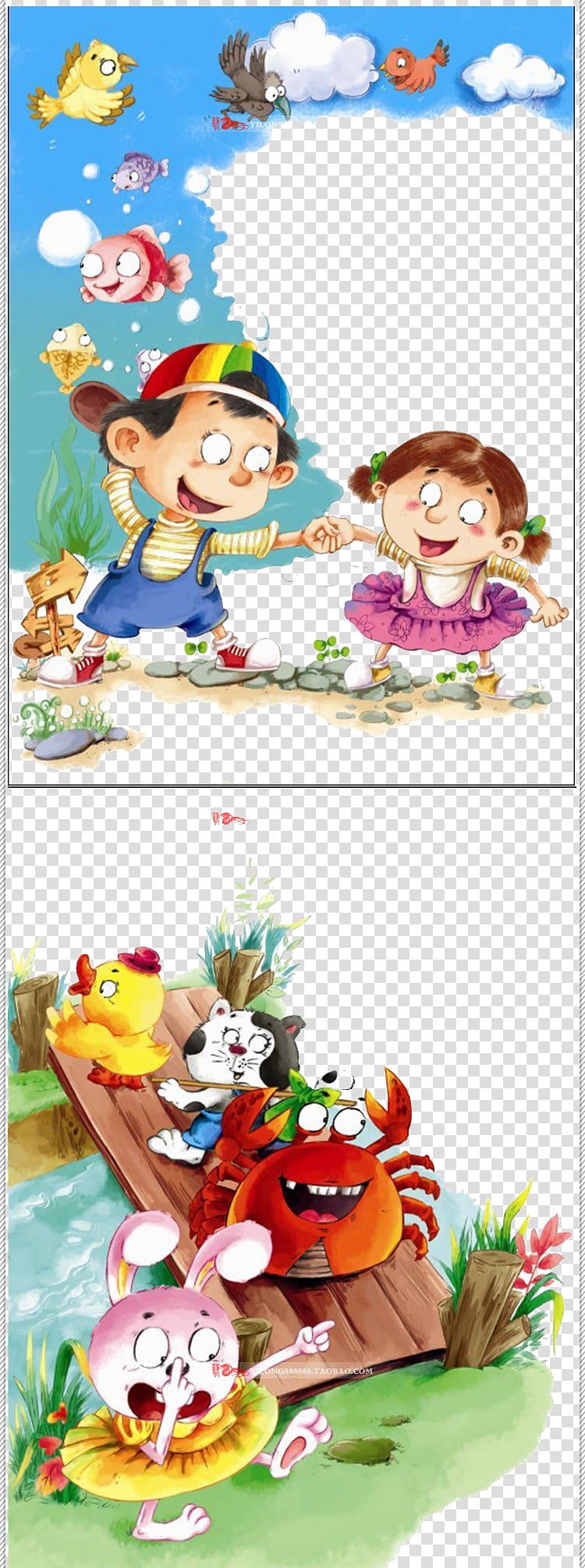 little boys and girls holding hands transparent background PNG clipart