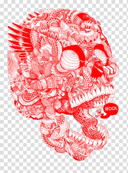Illustrator Visual arts Drawing Illustration, Red Skull transparent background PNG clipart