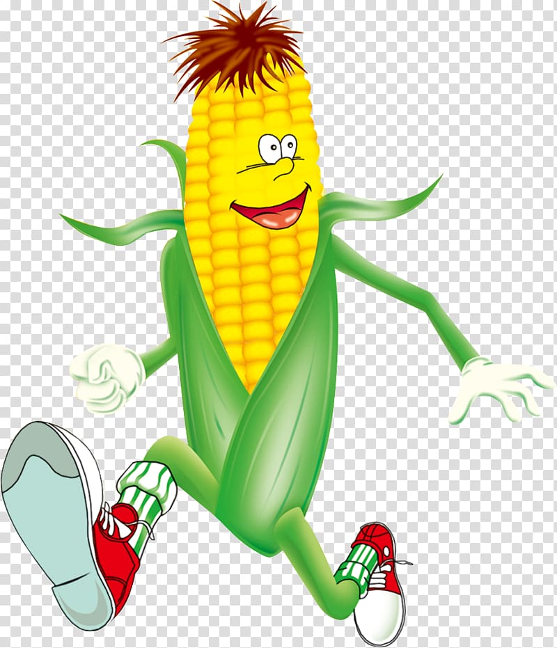 Maize Cartoon Illustration, corn transparent background PNG clipart