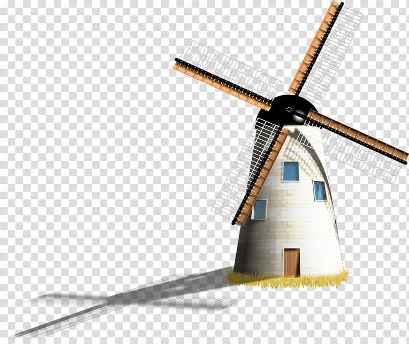 Netherlands Windmill Illustration, Dutch windmill energy producers transparent background PNG clipart