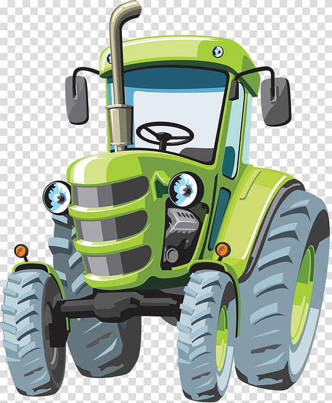 green tractor , John Deere Tractor Cartoon Agriculture, Green Tractor transparent background PNG clipart