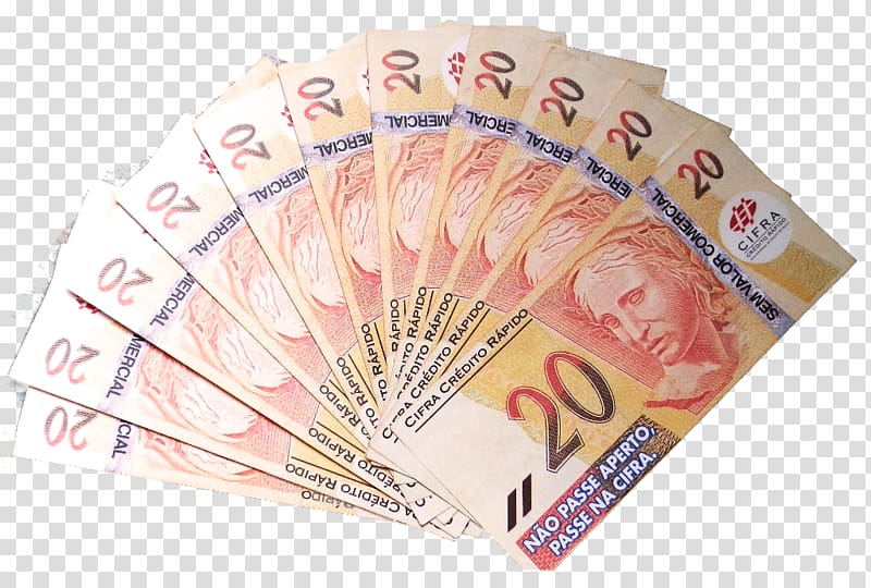 Cash Cédula de vinte reais Banknote Money Brazilian real, banknote transparent background PNG clipart