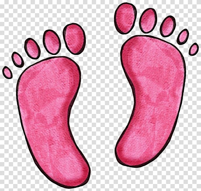 Microsoft Paint Cuteness, Pink watercolor footprints transparent background PNG clipart