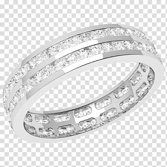 Wedding ring Jewellery Platinum Diamond, eternity diamond rings transparent background PNG clipart