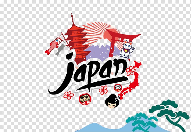 Mount Fuji Cherry blossom Symbol Illustration, japanese cultural elements background transparent background PNG clipart
