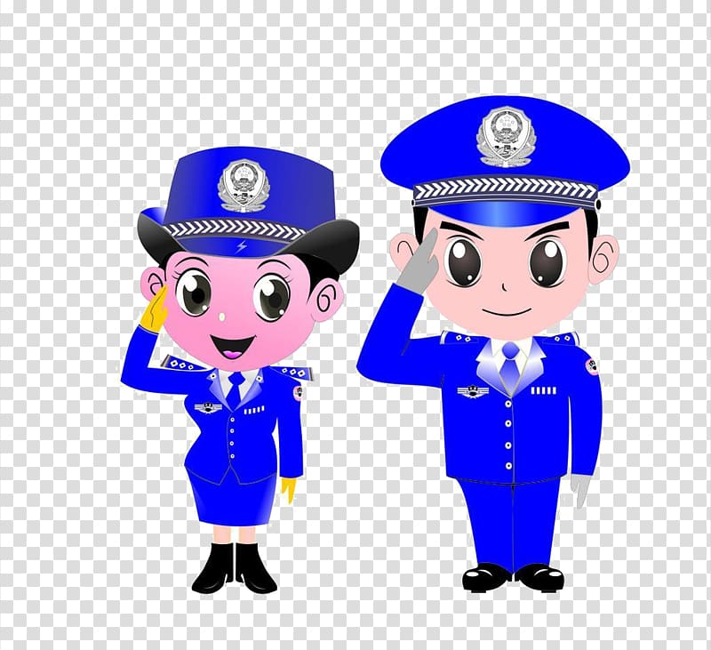 Police officer Cartoon Peoples Police of the Peoples Republic of China, Blue clothes traffic police transparent background PNG clipart