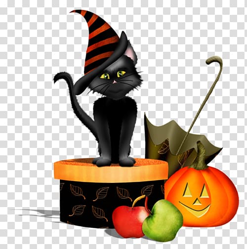 Black cat Halloween Jack-o\'-lantern Boszorkány Holiday, Halloween transparent background PNG clipart